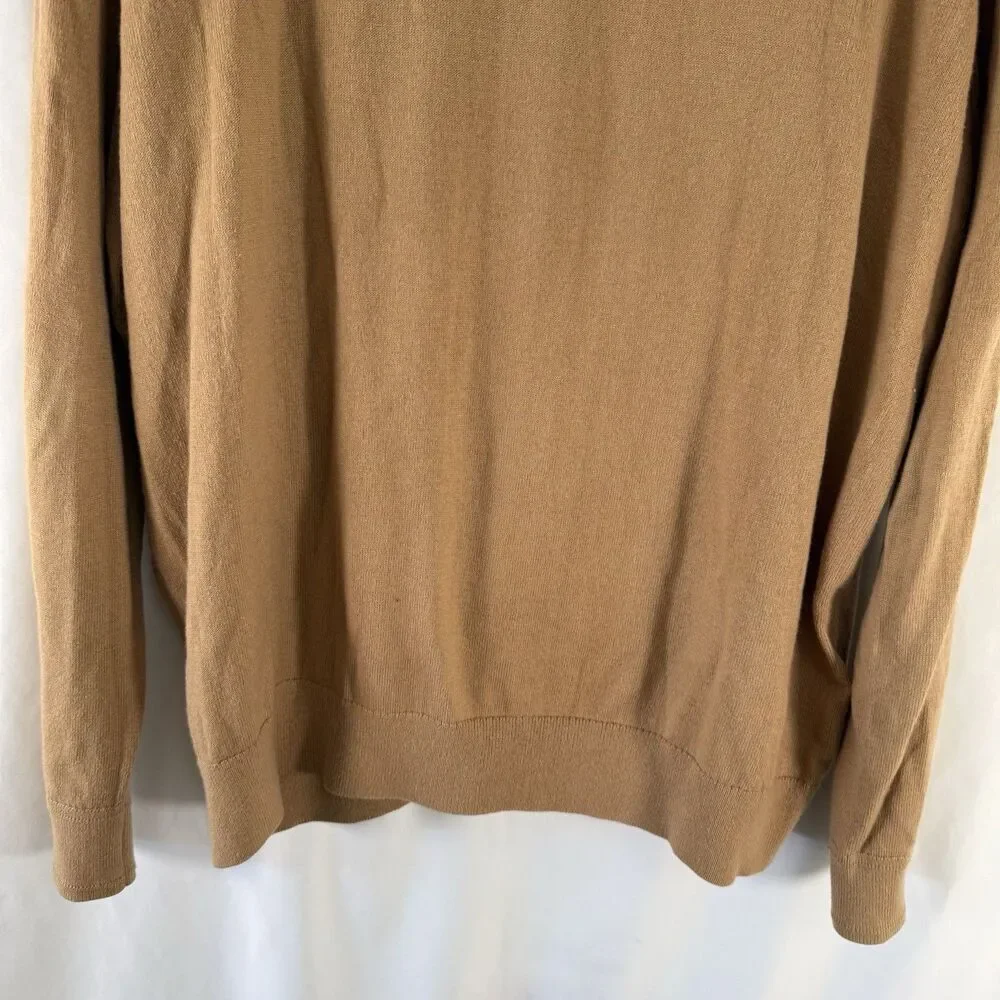 Banana Republic Cashmere Blend Sweater Men's XL Brown Tan V-Neck Long Sleeve